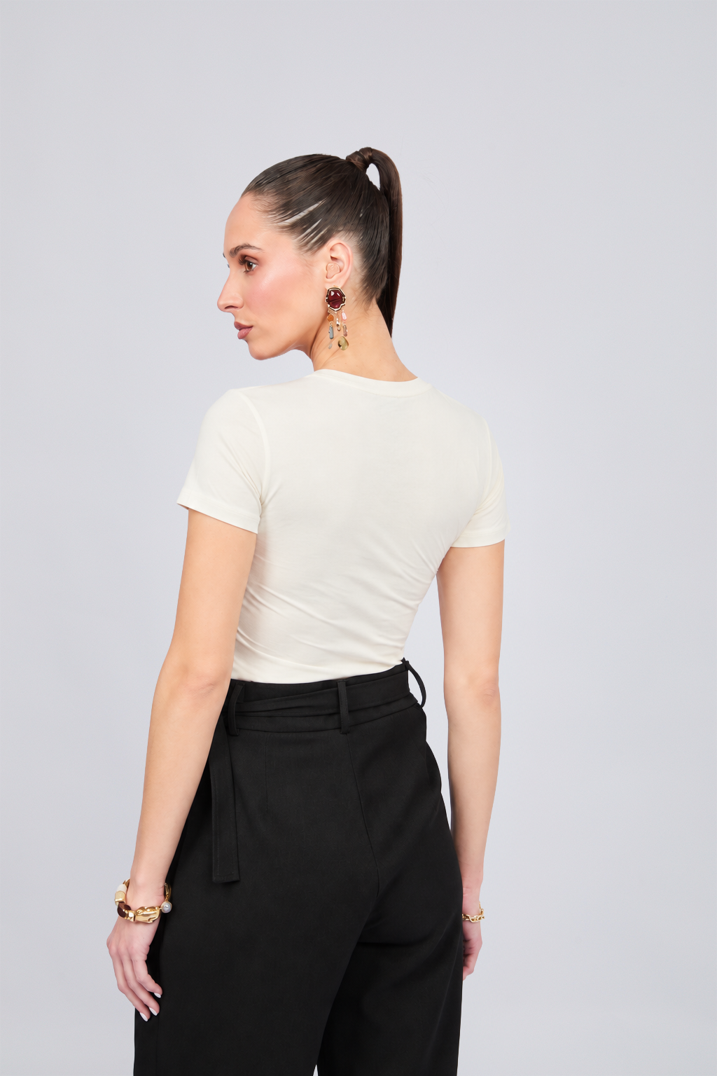 WOMEN'S PIMA COTTON POLO SHIRT ESTEFANIA PEARL