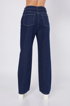 Palazzo Denim a la cintura con bolsillos Marine
