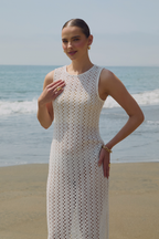 VESTIDO TEJIDO 100% ALGODÓN PERLA - LISA