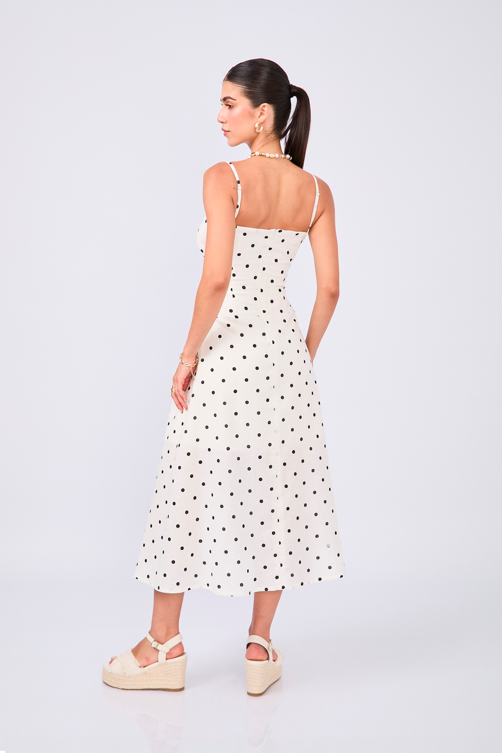 VESTIDO LUNARES BLANCO - PETRA