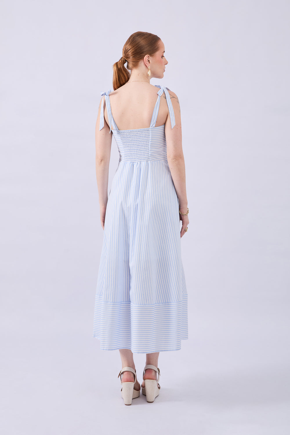 VESTIDO RAYAS CELESTE– CORI