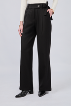PANTALON SASTRERO DE PRETINA CRUZADA CON TIRANTES NEGRO - ALFIL