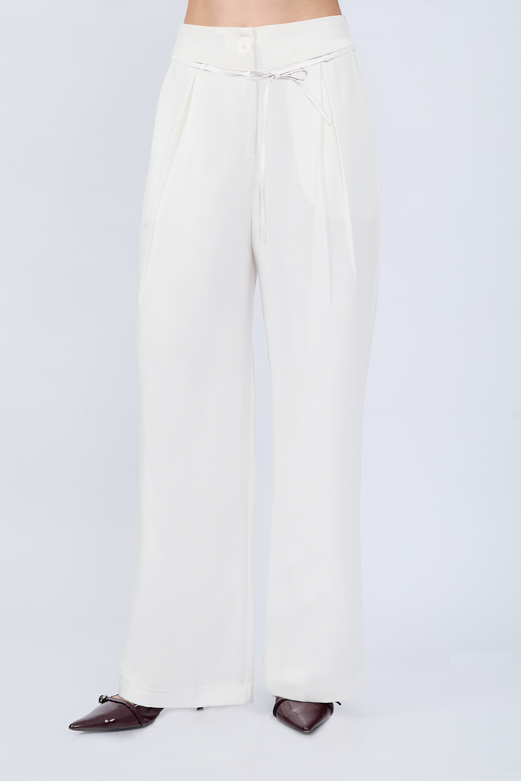 PANTALÓN SASTRERO CON LAZO Y PLIEGUES DELANTEROS PERLA- MELISSA