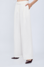 PANTALÓN SASTRERO CON LAZO Y PLIEGUES DELANTEROS PERLA- MELISSA