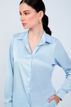 Blusa de Seda Celeste