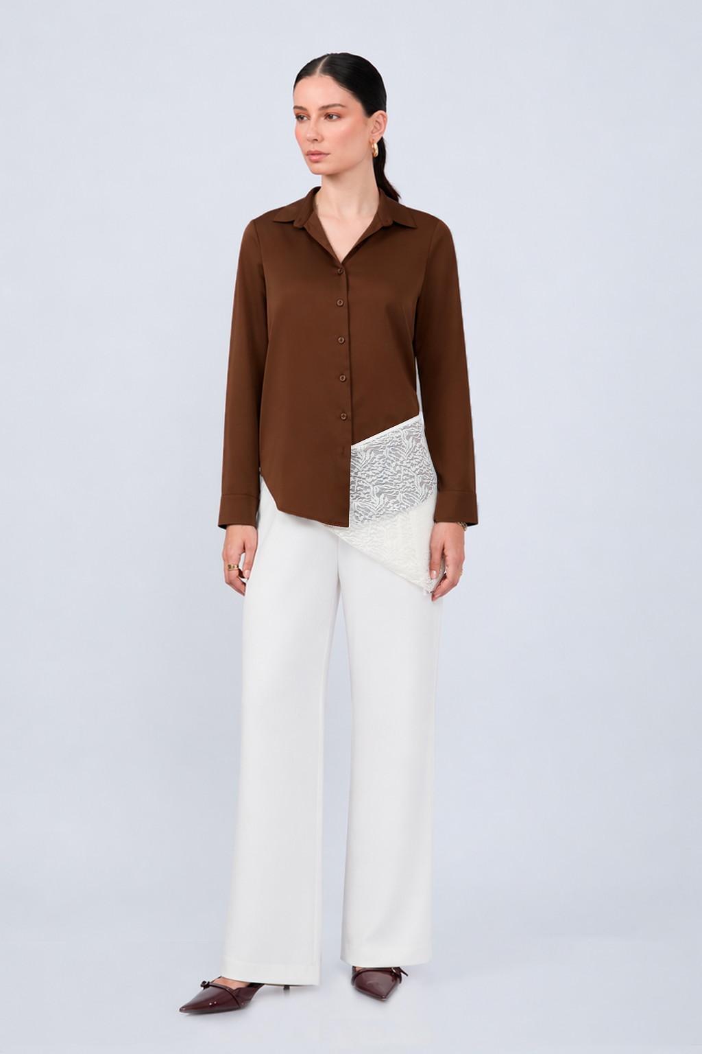 Blusa de Seda Marrón