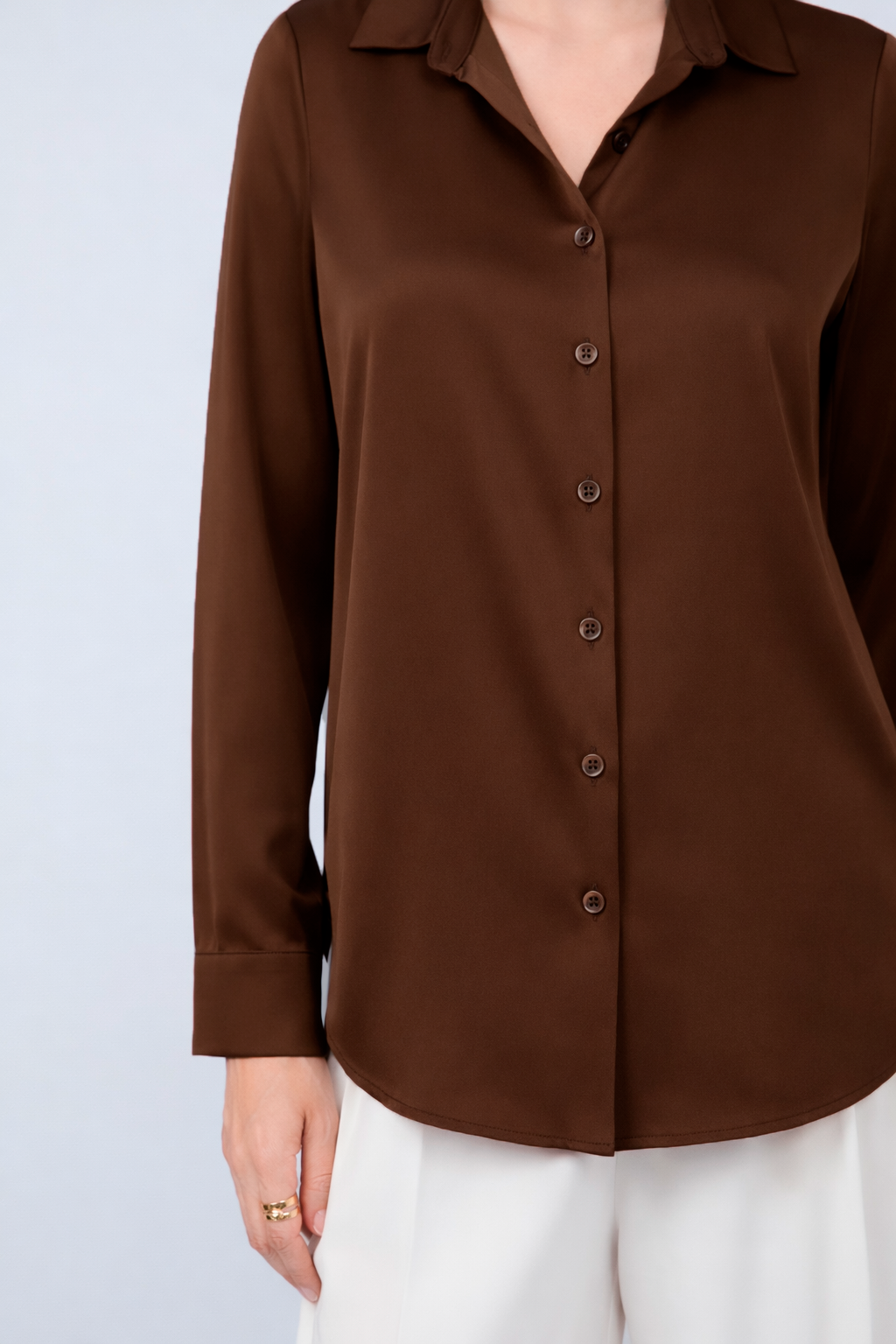 Blusa de Seda Marrón