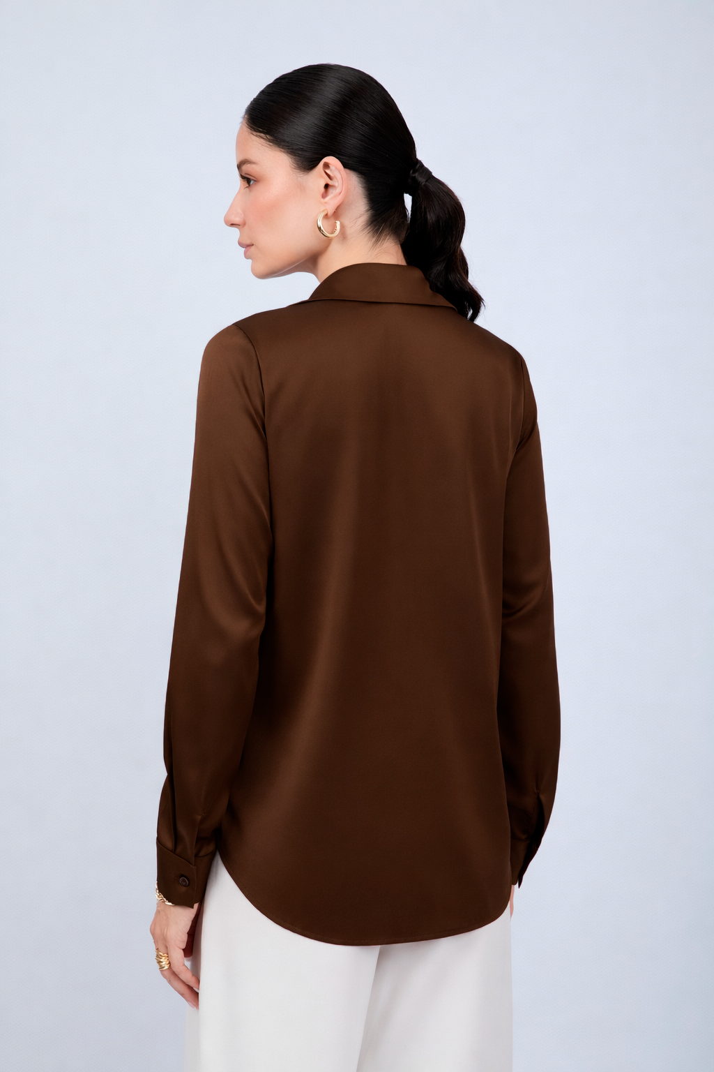 Blusa de Seda Marrón