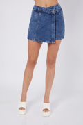 CRYSTAL BLUE DENIM SHORT SKIRT