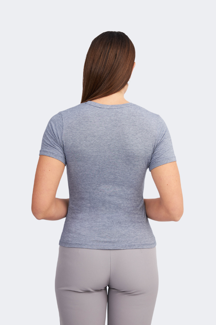 POLO ALGODON PIMA MUJER AZUL ACERO - CAMILA