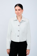 CASACA CORTA CON CUELLO CAMISERO MELANGE - AMALIA