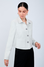 CASACA CORTA CON CUELLO CAMISERO MELANGE - AMALIA