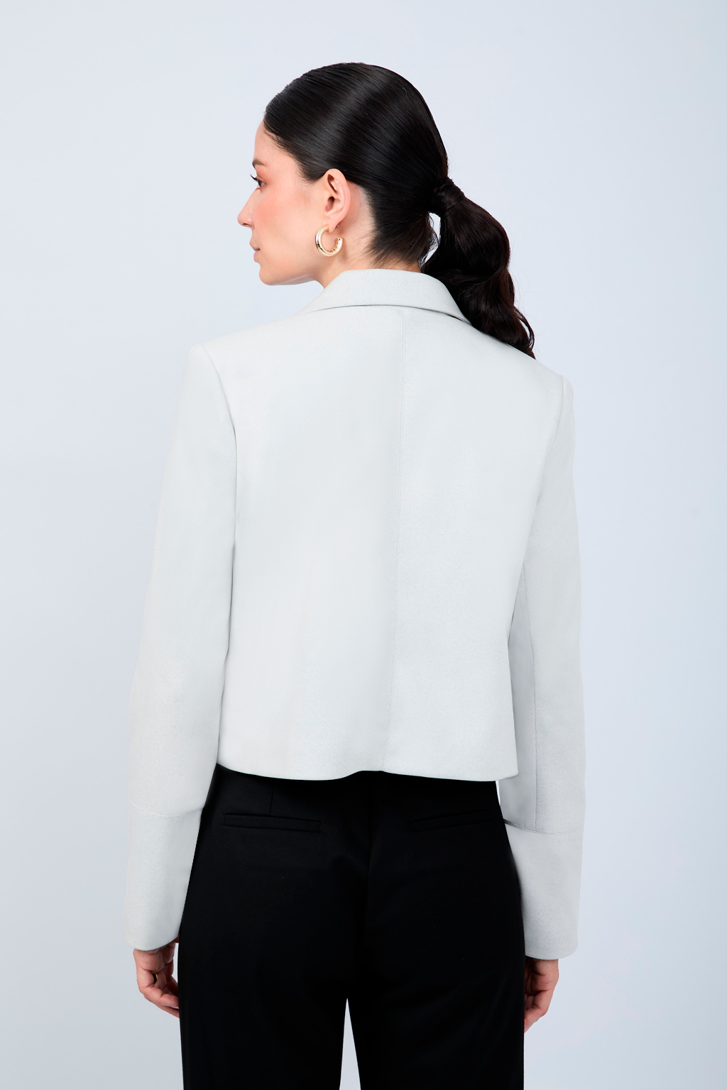 CASACA CORTA CON CUELLO CAMISERO MELANGE - AMALIA