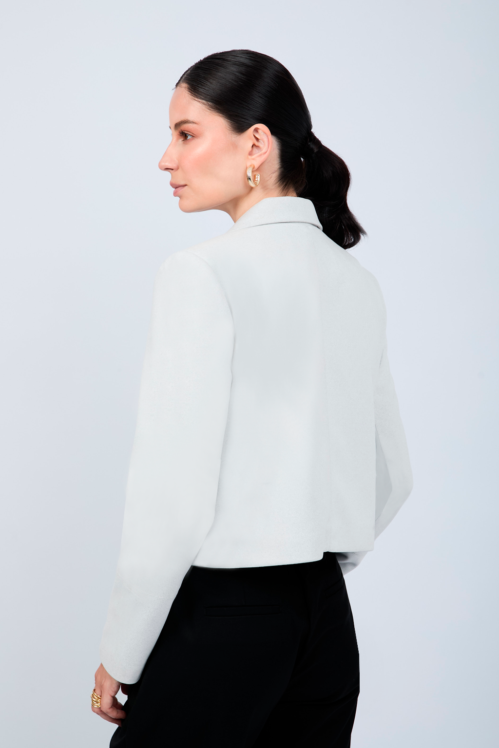 CASACA CORTA CON CUELLO CAMISERO MELANGE - AMALIA