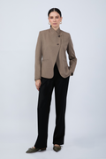 BLAZER ESTRUCTURADO CUELLO ALTO CRUZADO TOPO - CELINE