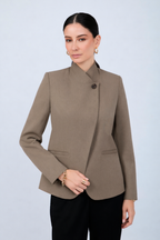 BLAZER ESTRUCTURADO CUELLO ALTO CRUZADO TOPO - CELINE  [PRE-VENTA]