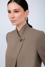 BLAZER ESTRUCTURADO CUELLO ALTO CRUZADO TOPO - CELINE  [PRE-VENTA]