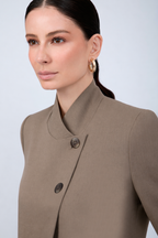 BLAZER ESTRUCTURADO CUELLO ALTO CRUZADO TOPO - CELINE