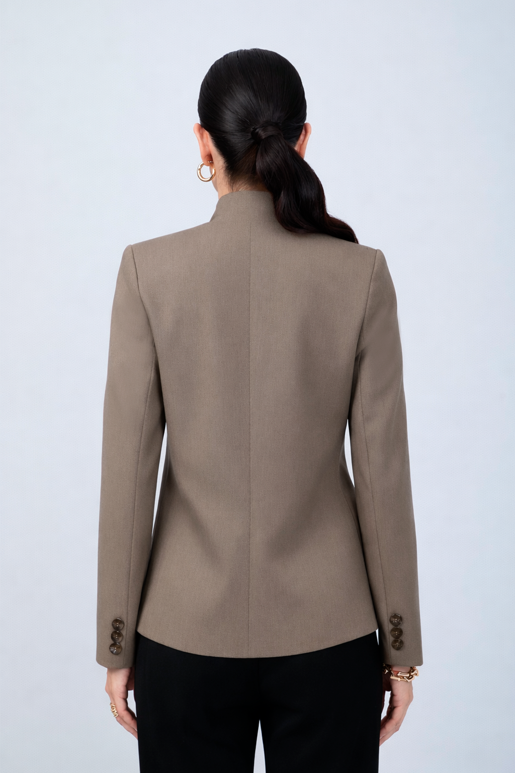 BLAZER ESTRUCTURADO CUELLO ALTO CRUZADO TOPO - CELINE  [PRE-VENTA]