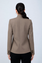 BLAZER ESTRUCTURADO CUELLO ALTO CRUZADO TOPO - CELINE