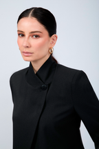 BLAZER ESTRUCTURADO CUELLO ALTO CRUZADO NEGRO - CELINE  [PRE-VENTA]