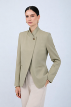 BLAZER ESTRUCTURADO CUELLO ALTO CRUZADO VERDE - CELINE  [PRE-VENTA]