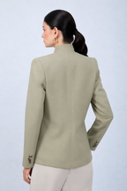 BLAZER ESTRUCTURADO CUELLO ALTO CRUZADO VERDE - CELINE  [PRE-VENTA]
