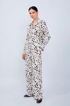 PANTALÓN PALAZZO DE ALGODÓN CON PRINT VACA MARRÓN - ALBINA