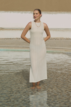 VESTIDO TEJIDO 100% ALGODÓN CRUDO - LISA