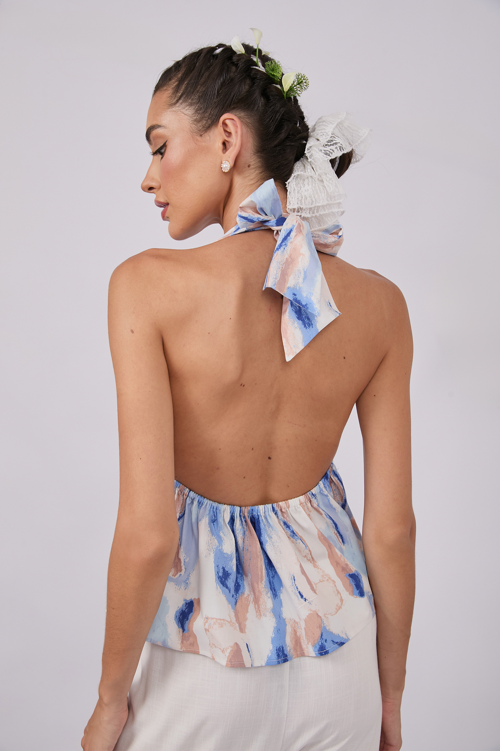 TOP HALTER DE ALGODÓN CON TIRAS AJUSTABLES - OCASO