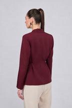 BLAZER CON SOLAPA Y LAZOS LATERALES BURGUNDY- SIENNA