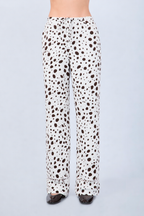 PANTALÓN PALAZZO DE ALGODÓN CON PRINT VACA MARRÓN - ALBINA