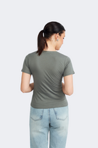 POLO ALGODON PIMA MUJER PLOMO - ESTEFANIA