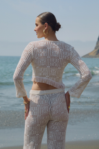 POLO TEJIDO ASIMÉTRICO MANGA LARGA - MACARENA