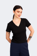Women's Estefania Black Pima Cotton Polo Shirt