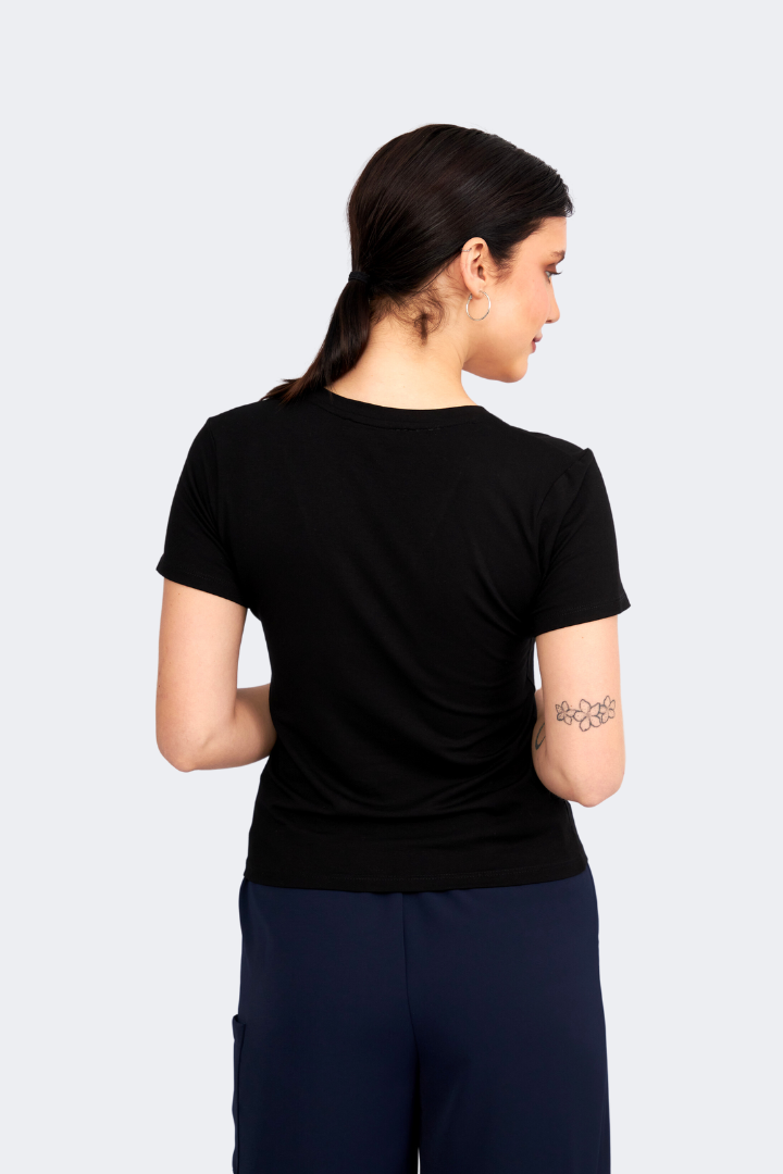 Women's Estefania Black Pima Cotton Polo Shirt