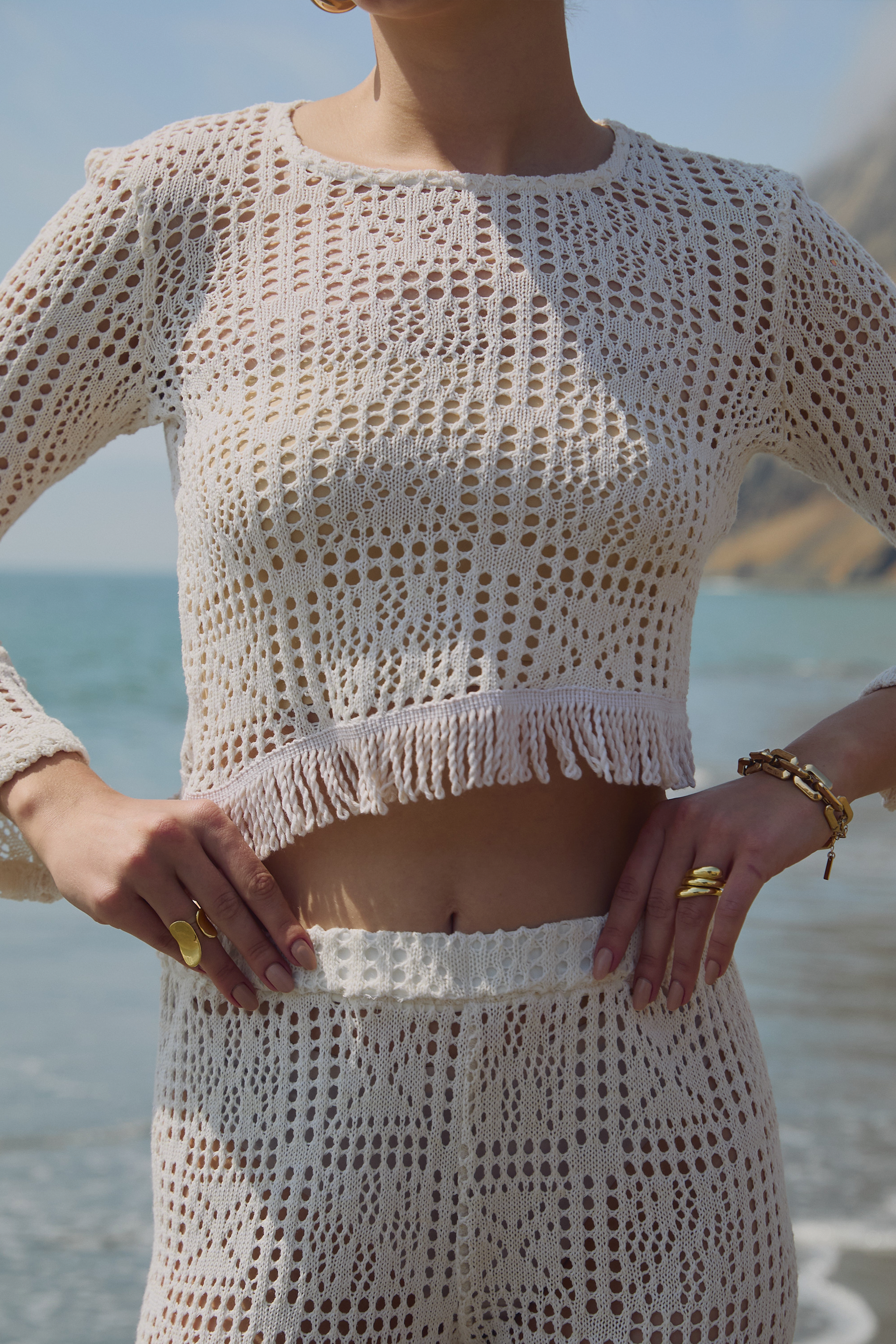 POLO TEJIDO ASIMÉTRICO MANGA LARGA - MACARENA