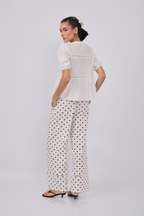 BLUSA DE LINO MANGA CORTA PERLA - PAQAÍ