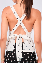 TOP DE TIRANTES CON ESTAMPADO DE LUNARES PERLA - ABBY