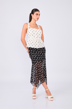 TOP DE TIRANTES CON ESTAMPADO DE LUNARES PERLA - ABBY