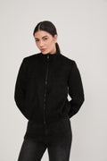 CASACA BOMBER CON CUELLO ALTO NEGRO - MOON