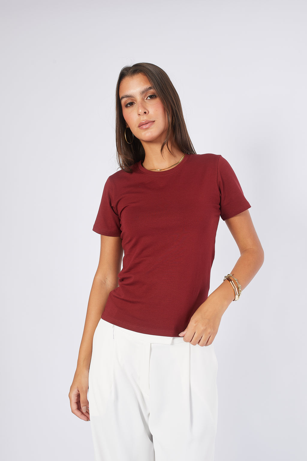 POLO ALGODON PIMA MUJER BURGUNDY - CAMILA