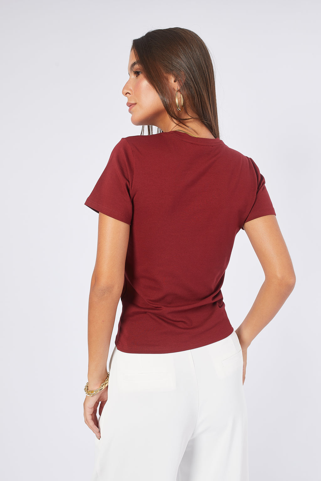POLO ALGODON PIMA MUJER BURGUNDY - CAMILA