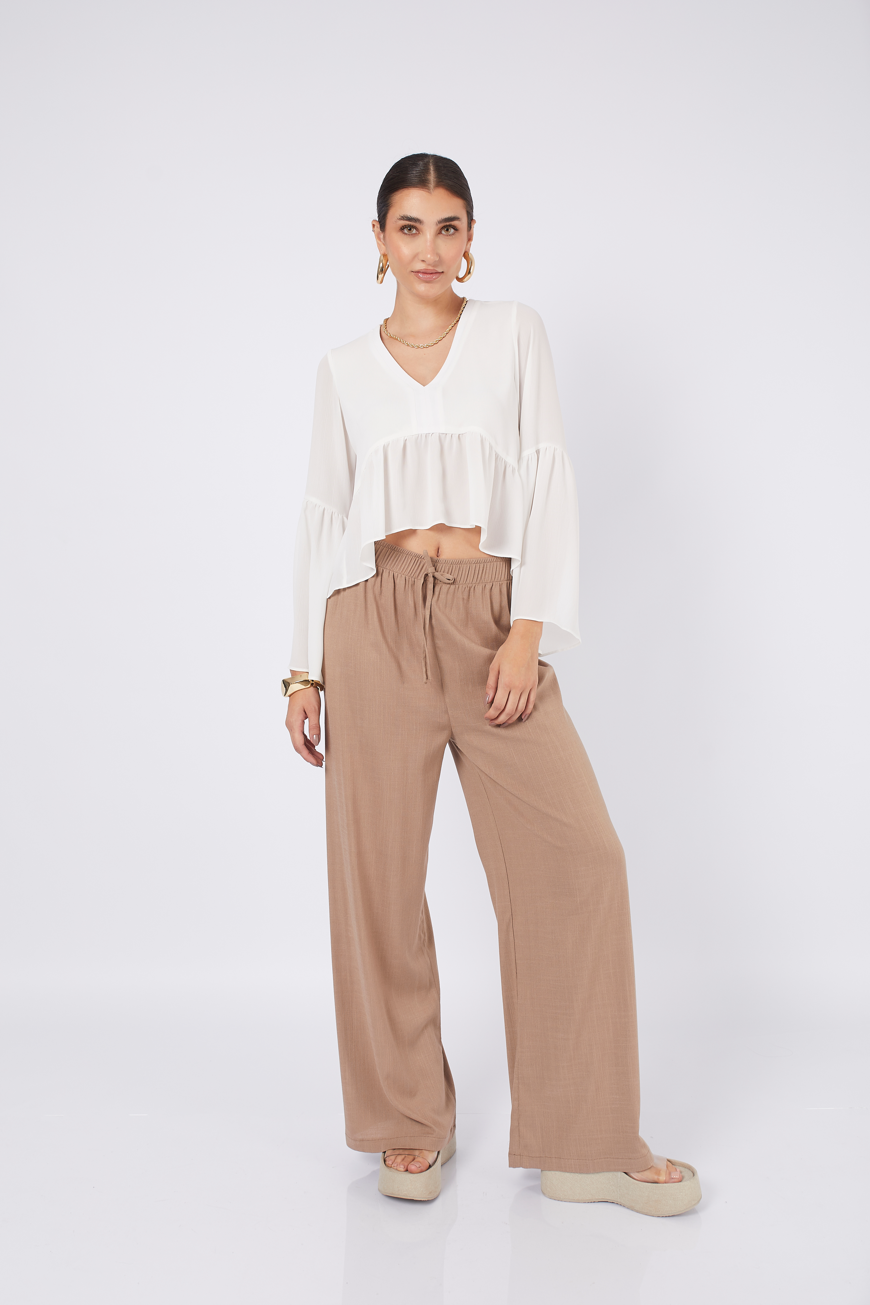 BLUSA BOHO MANGA LARGA PERLA - NAIA