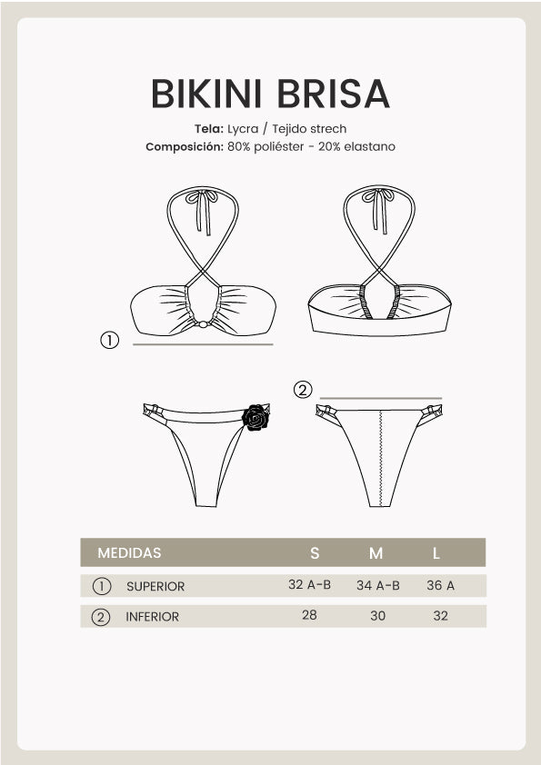 BIKINI CON DETALLE CROCHET PERLA - BRISA