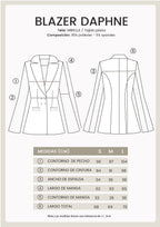 Blazer cruzado con solapa y bolsillos negro - Daphne