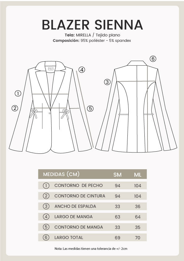 Sienna blazer with lapel and pearl waist tie.