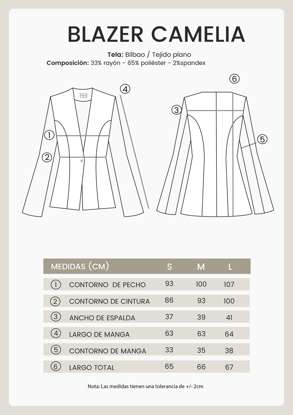 BLAZER CON ESCOTE V PERLA- CAMELIA