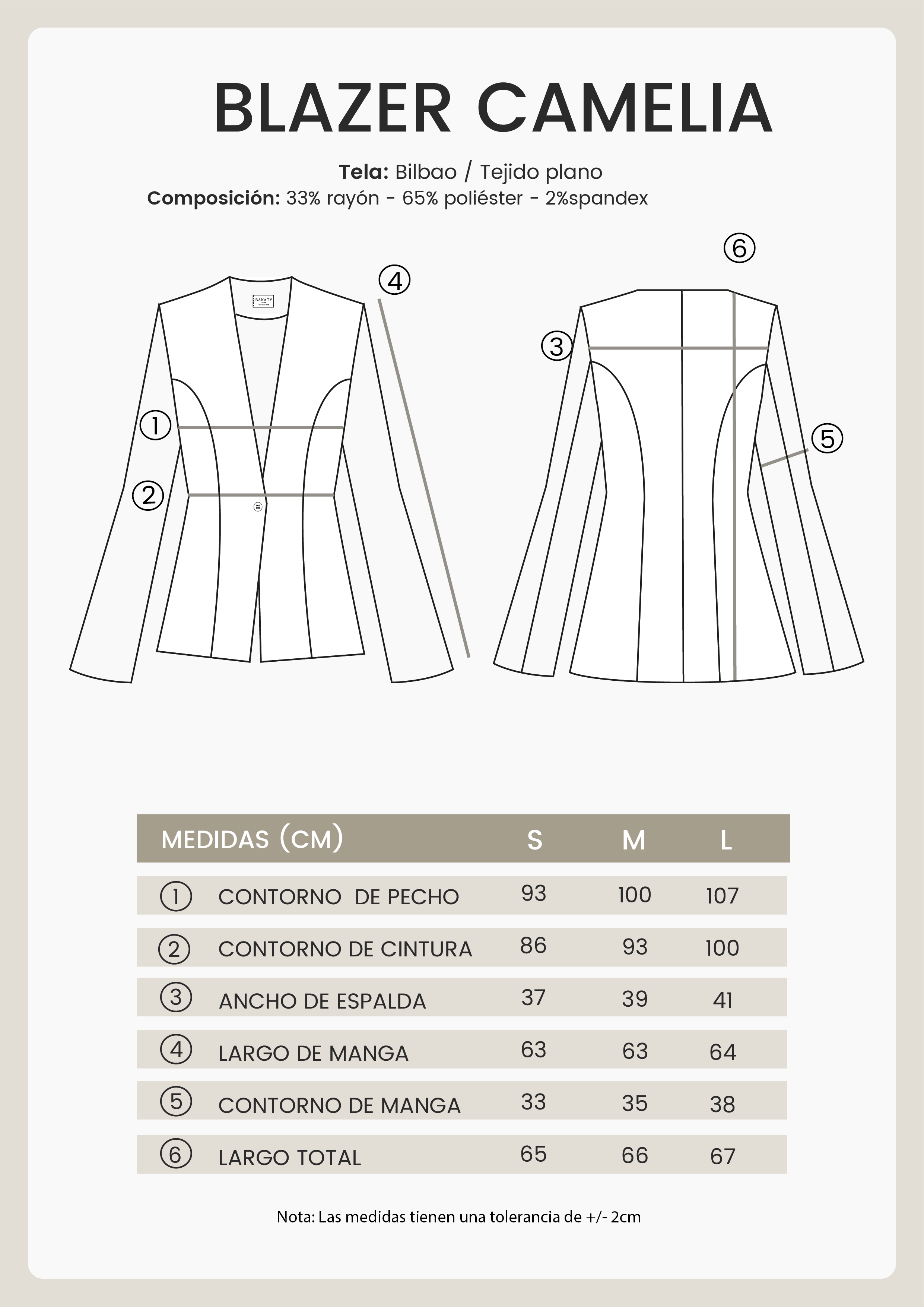 BLAZER CON ESCOTE V PERLA- CAMELIA