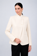 BLAZER ESTRUCTURADO CUELLO ALTO CRUZADO HUESO - CELINE